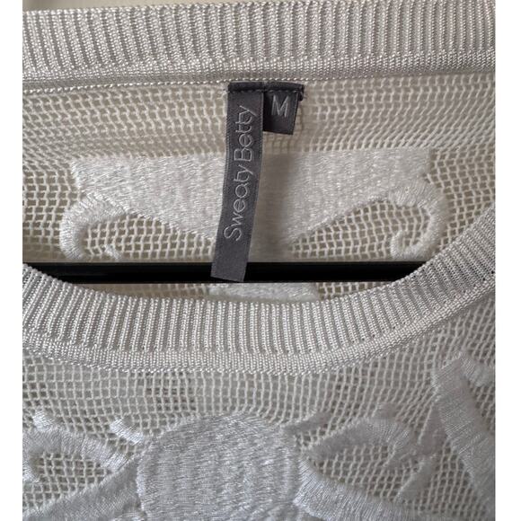 Sweaty Betty Tilia Floral Embroidered Swim Cover Up Tunic in White Medium - Picture 4 of 5